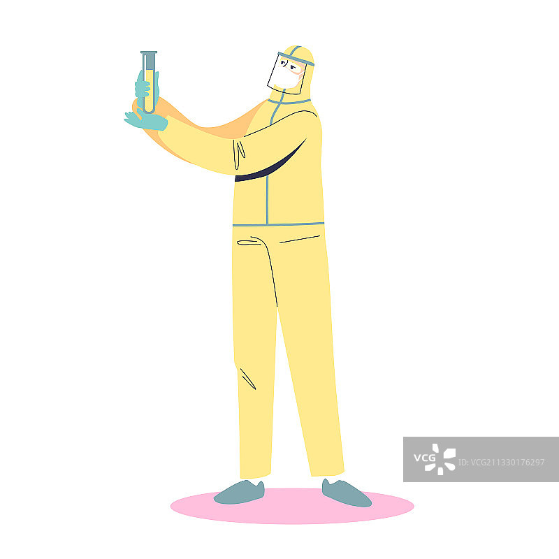 医生科学家手持试管进行研究图片素材