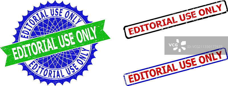 仅供编辑用途的双色花结和矩形图片素材