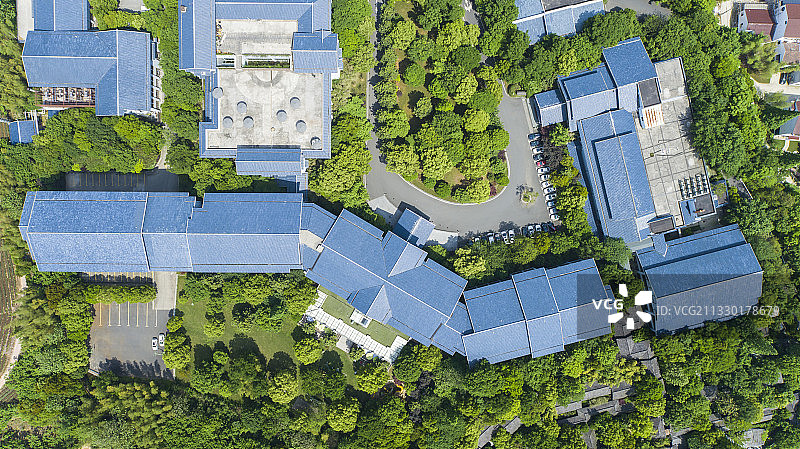 航拍中国江苏省常州市溧阳市戴埠镇天目湖御水温泉度假酒店图片素材