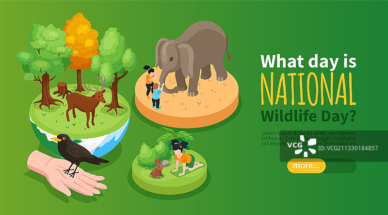 世界野生动植物日横幅图片素材