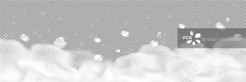 透明背景上带气泡的沐浴泡沫图片素材