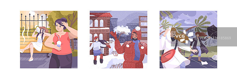 天气场景组合图片素材