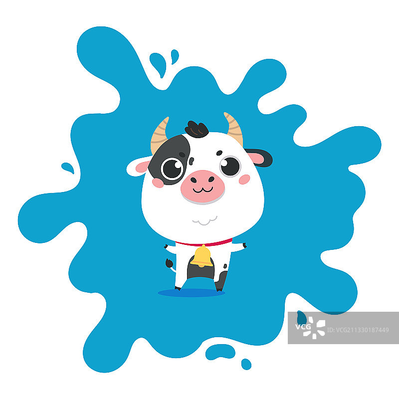 奶牛与飞溅牛奶背景图片素材