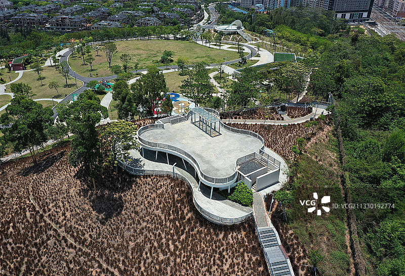 广东省深圳市龙华区白石龙音乐主题公园航拍图片素材