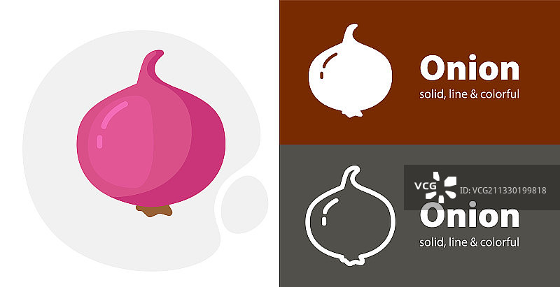 带简单线条的扁平洋葱图标图片素材