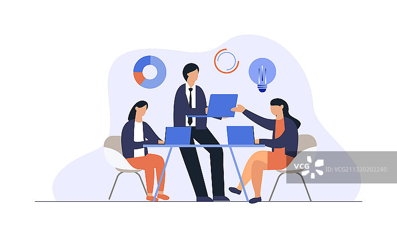商务团队讨论创业想法图片素材