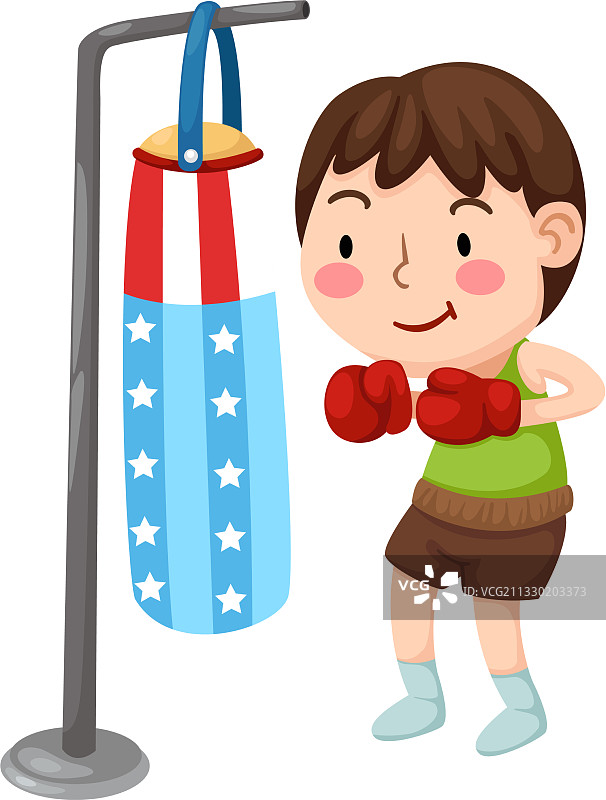 白色背景上孤立的拳击手图片素材