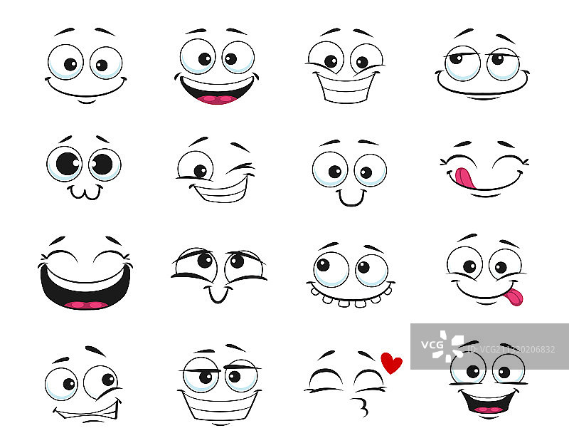 面部表情隔离感受图标集图片素材