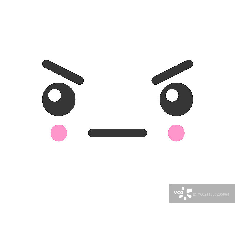 不满意的可爱表情符号图片素材