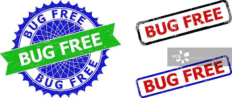 无漏洞花结和矩形双色图章图片素材