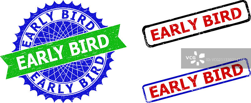 早鸟优惠花结双色标签图片素材