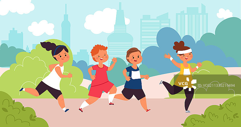 儿童马拉松赛跑男孩图片素材
