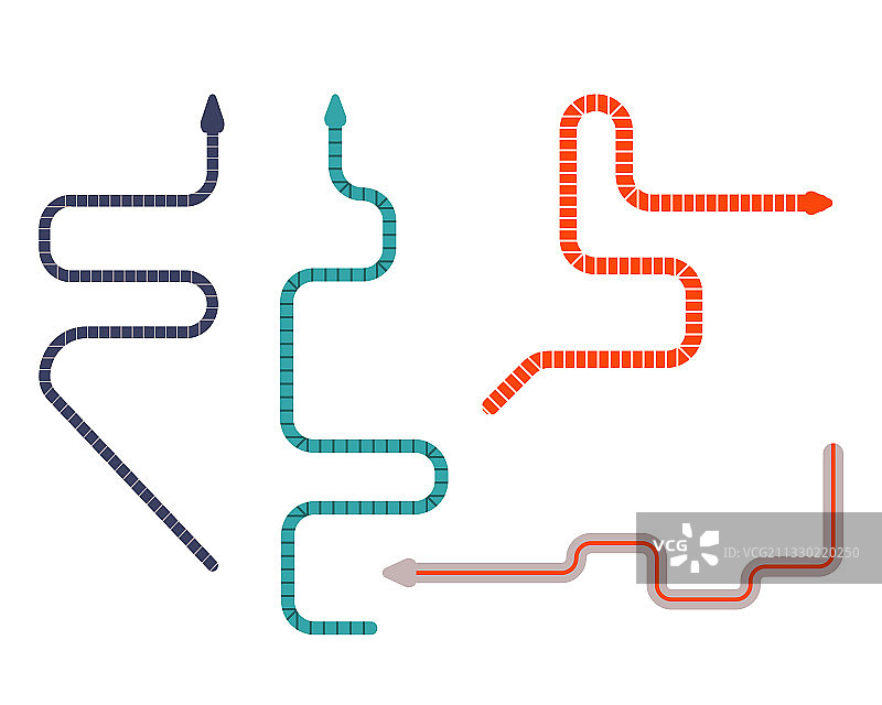 蚓螈类热带两栖动物扁平图标图片素材