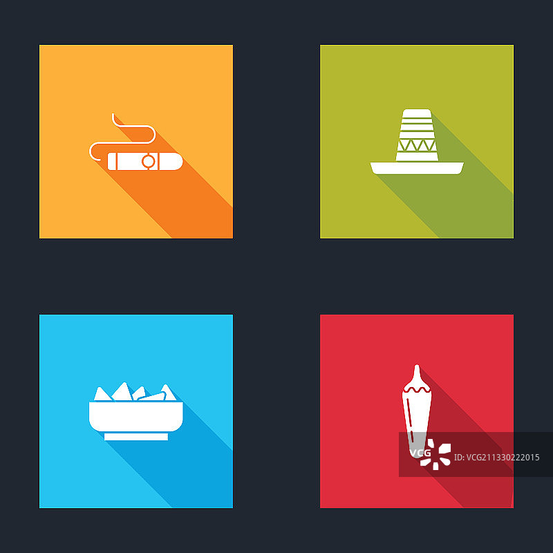 雪茄、墨西哥帽和玉米片图片素材