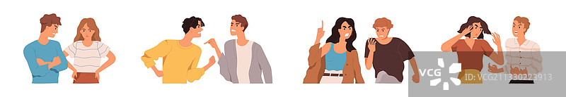 冲突和争吵中愤怒的人群图片素材