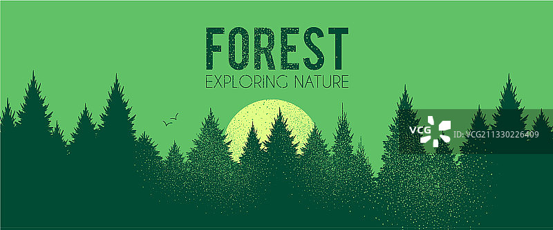 针叶林剪影背景图片素材