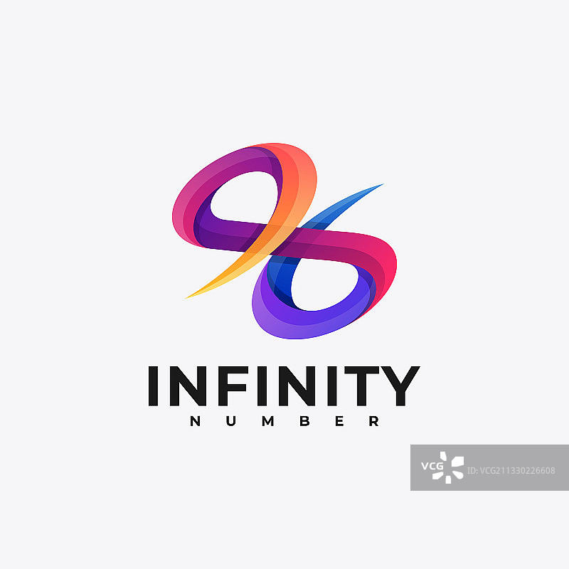 渐变彩色无限logo设计图片素材