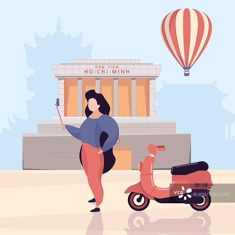 旅行者自拍图片素材