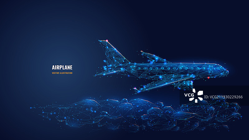 飞行飞机的抽象多边形图像图片素材
