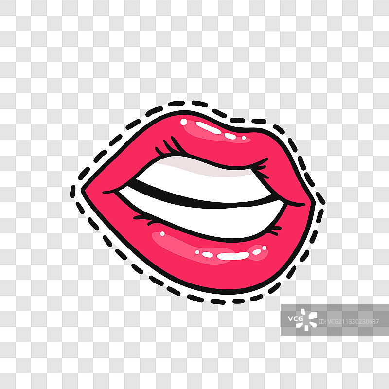 有光泽的性感女人嘴唇贴纸图片素材