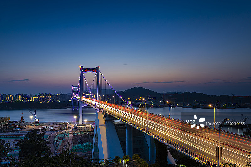 厦门海沧大桥夜色图片素材