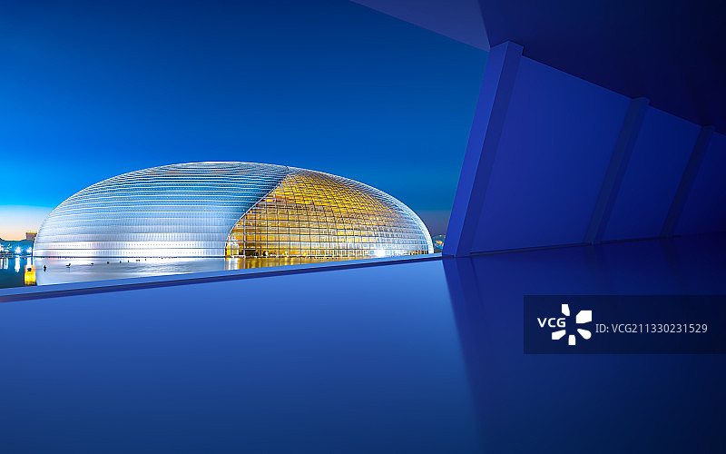 北京国家大剧院城市建筑空间图片素材