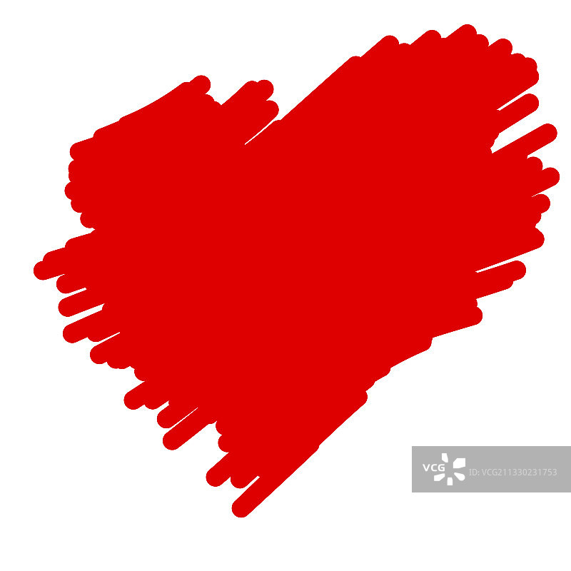 马克笔绘制的孤立的心形图片素材