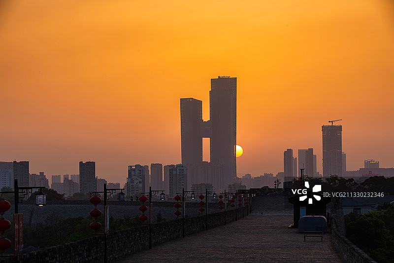 南京中华门城堡-夕阳西下图片素材