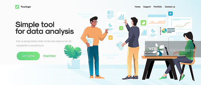 扁平风现代设计数据处理工具图片素材