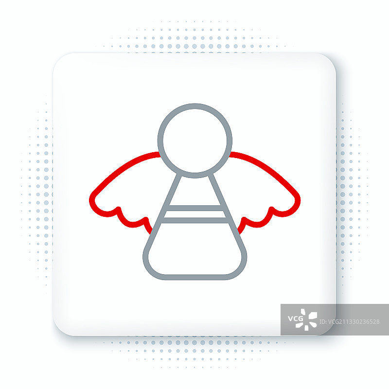 白色背景上的线条圣诞天使图标图片素材