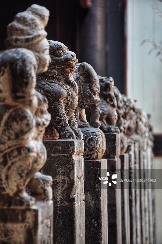 重庆湖广会馆历史街区 拴马桩图片素材