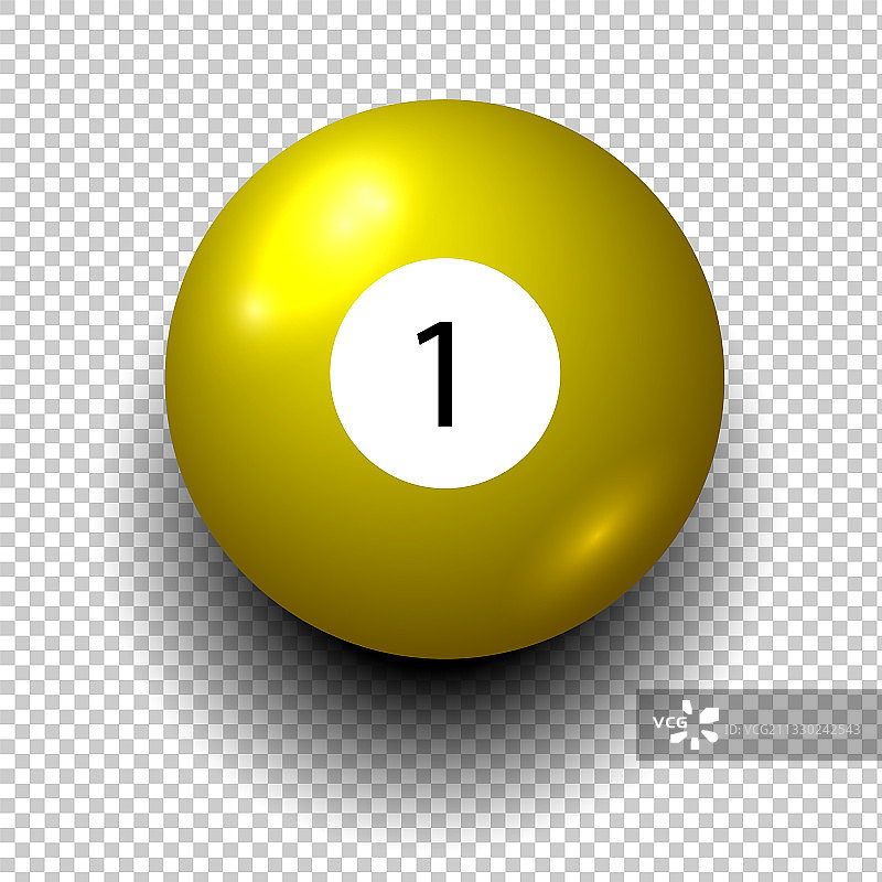 黄色1号台球图片素材