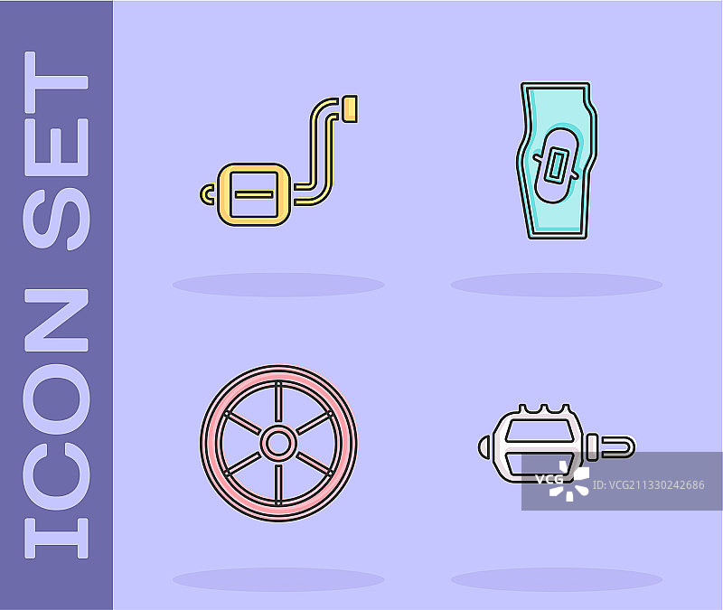 自行车脚踏板车轮和腿部石膏图标素材图片素材