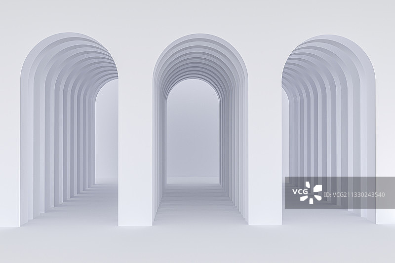 空的，走廊，三维图形，建筑，拱门图片素材