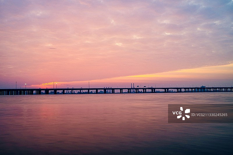 前海晚霞图片素材