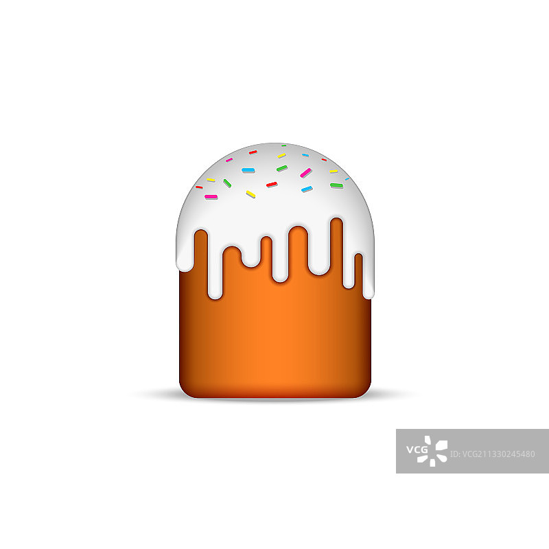 带有白色糖霜和彩色粉末的复活节蛋糕图片素材