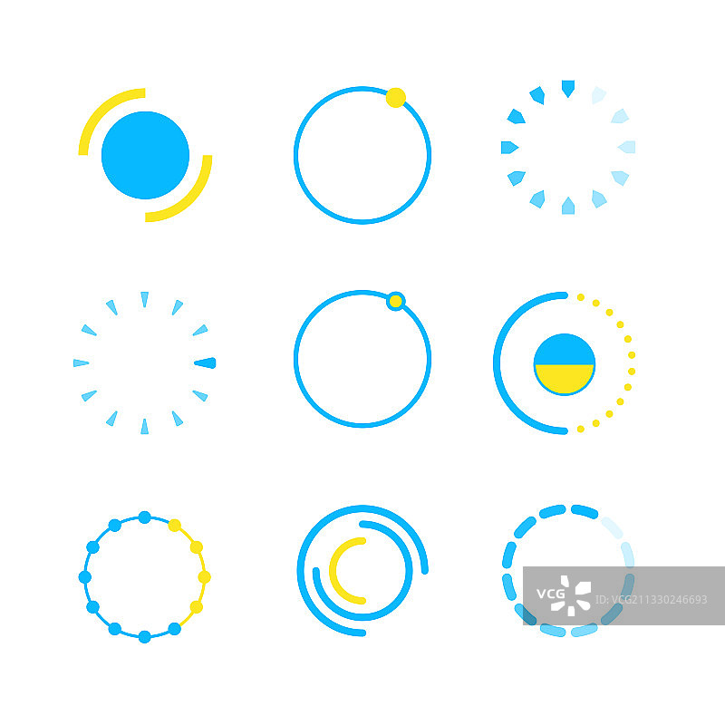 Web进度加载界面图标栏加载标志图片素材