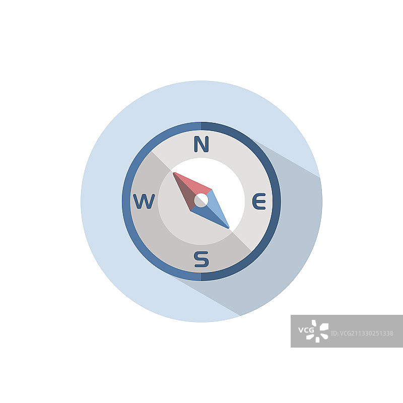 西北方向扁平指南针图标图片素材