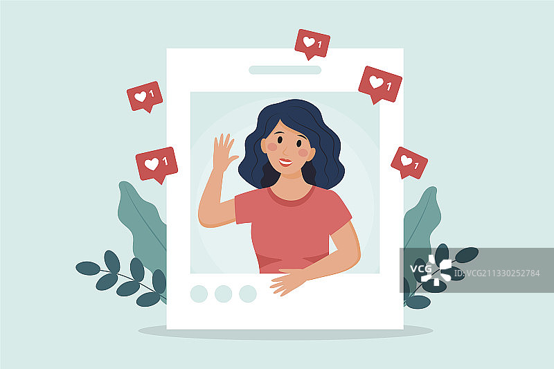 蓝色背景扁平风格图片素材