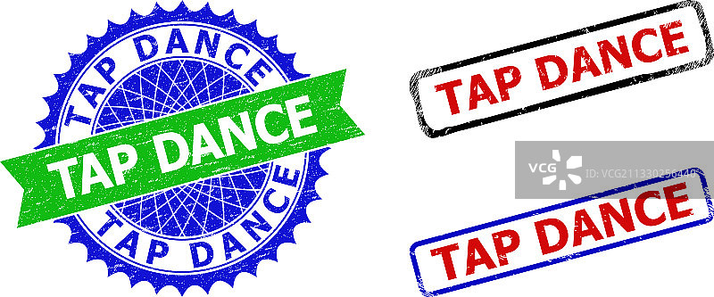 踢踏舞花结和双色矩形徽章图片素材