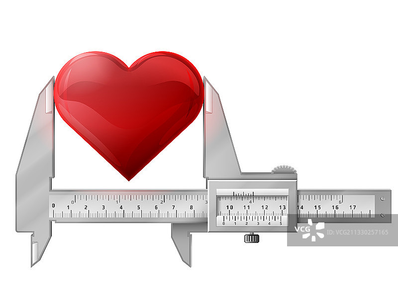 卡尺测量心形符号图片素材