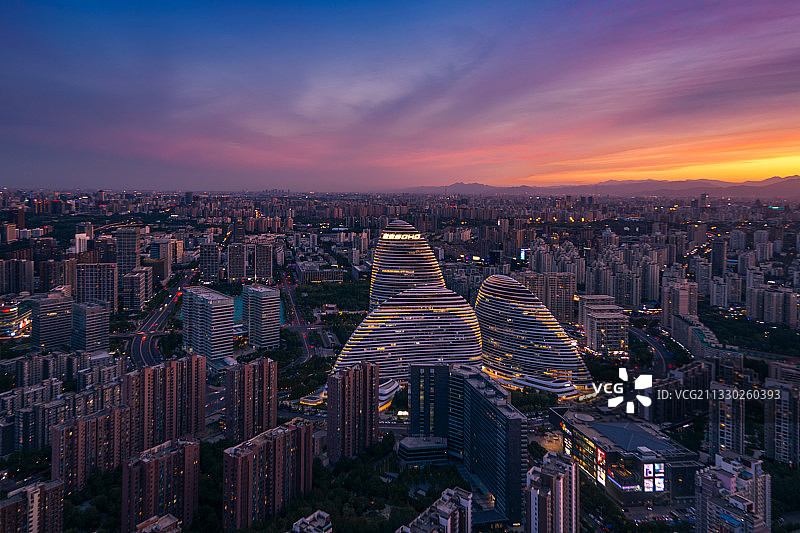 晚霞映望京图片素材