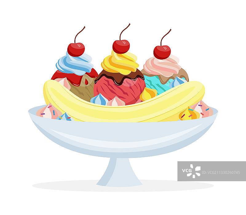 香蕉圣代甜点图片素材