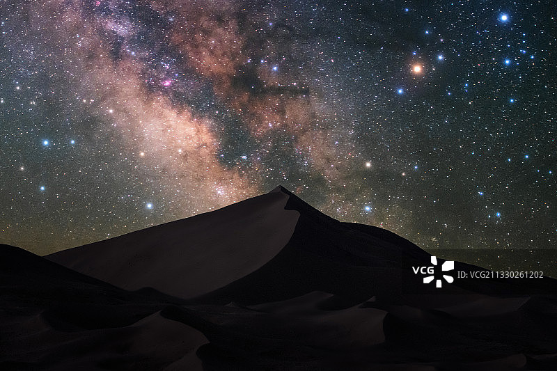 内蒙古自然风光：沙丘上空的银河图片素材