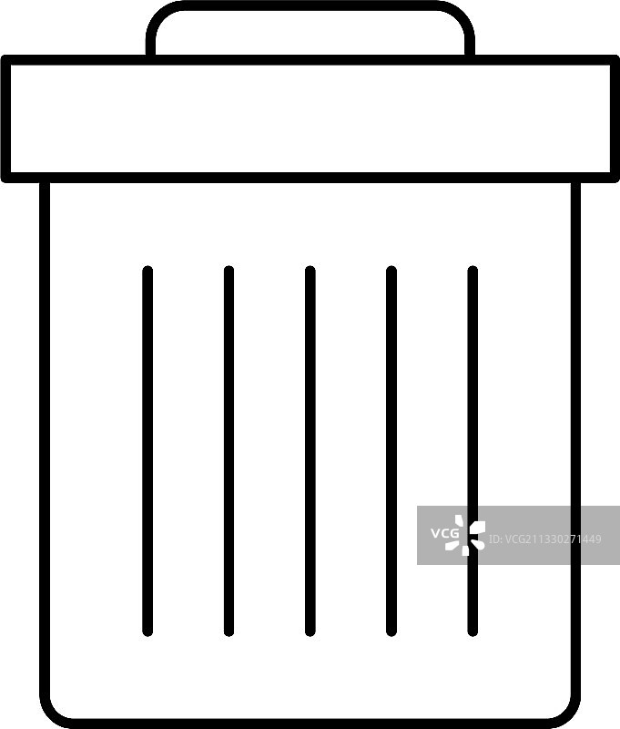 垃圾桶图标线条风格图片素材