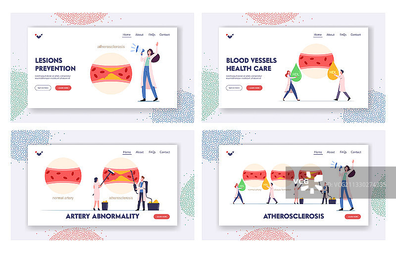动脉粥样硬化着陆页模板图片素材