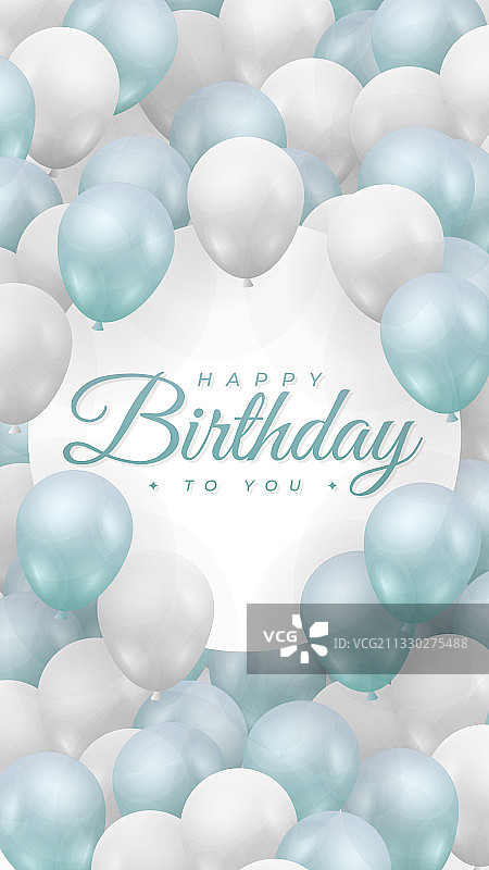 使用绿色托斯卡配色方案的生日贺卡，快乐图片素材