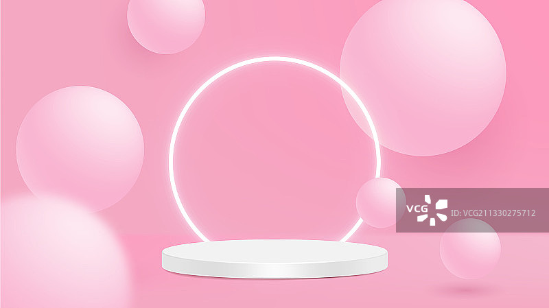 流动的白色和粉色柔软球体图片素材