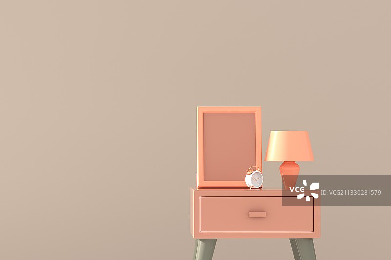 3D渲染简约柔色室内家居场景图片素材