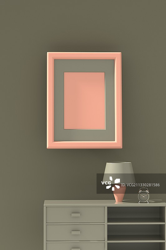 3D渲染简约柔色室内家居场景图片素材